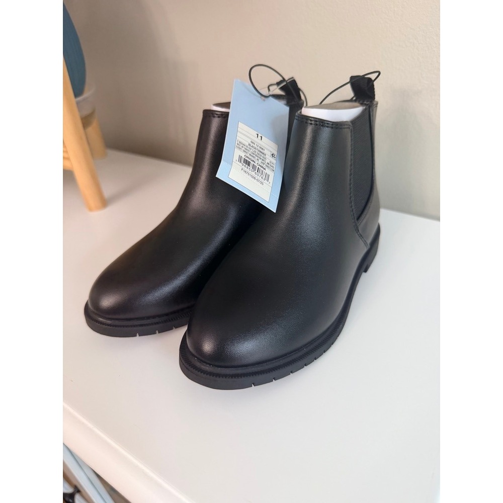 Cat‎ & Jack Tanner Chelsea Boots Toddler Size 11 Black Faux Leather NWT